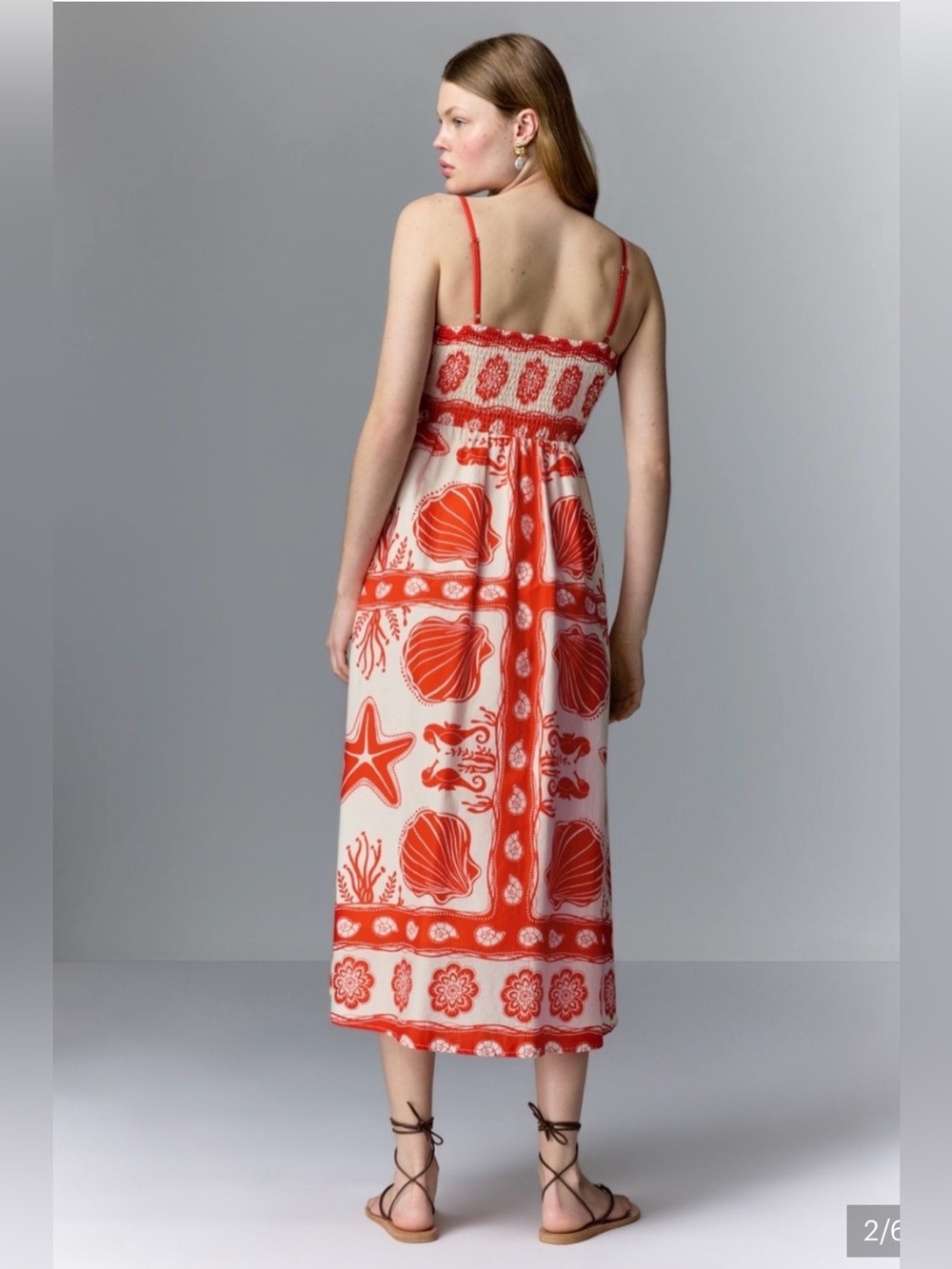 Moon River Sea Shell Print Maxi Dress - Picture 3 of 5